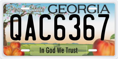 GA license plate QAC6367