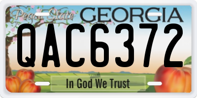 GA license plate QAC6372