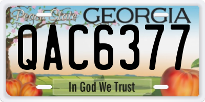 GA license plate QAC6377