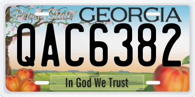GA license plate QAC6382