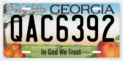 GA license plate QAC6392