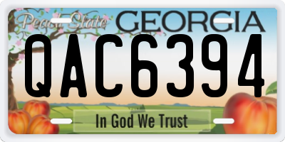 GA license plate QAC6394