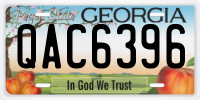 GA license plate QAC6396
