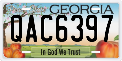 GA license plate QAC6397