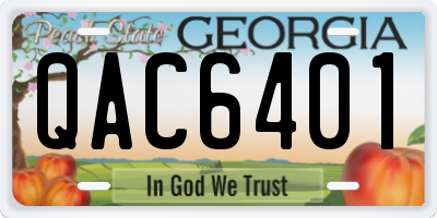 GA license plate QAC6401