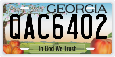 GA license plate QAC6402
