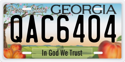 GA license plate QAC6404