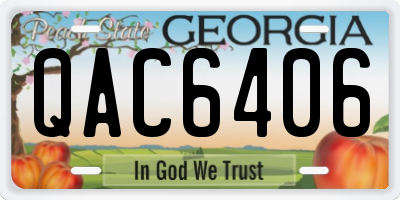 GA license plate QAC6406
