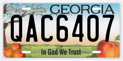 GA license plate QAC6407