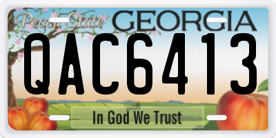 GA license plate QAC6413