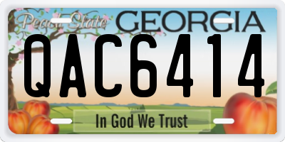 GA license plate QAC6414