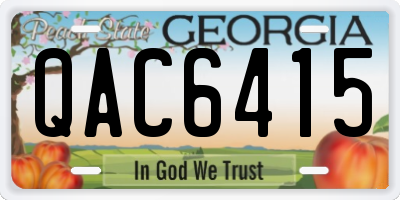 GA license plate QAC6415