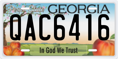 GA license plate QAC6416