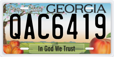 GA license plate QAC6419