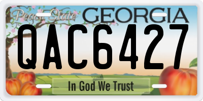 GA license plate QAC6427