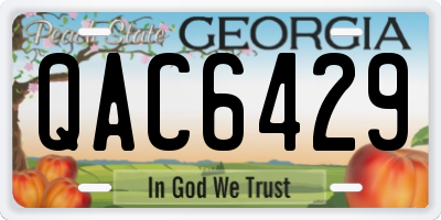 GA license plate QAC6429