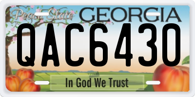 GA license plate QAC6430