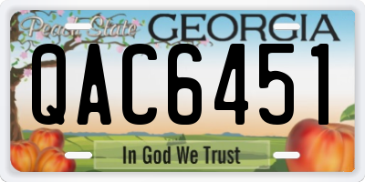 GA license plate QAC6451