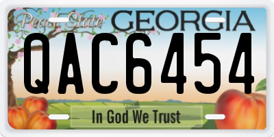 GA license plate QAC6454