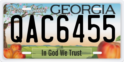GA license plate QAC6455