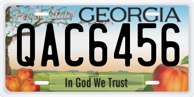 GA license plate QAC6456