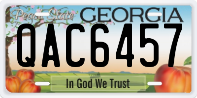 GA license plate QAC6457