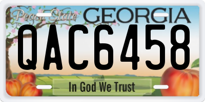 GA license plate QAC6458
