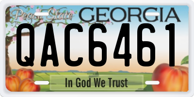 GA license plate QAC6461