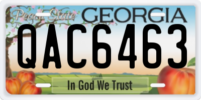 GA license plate QAC6463