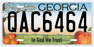 GA license plate QAC6464