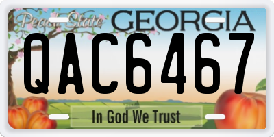 GA license plate QAC6467