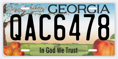 GA license plate QAC6478