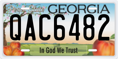 GA license plate QAC6482