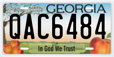GA license plate QAC6484