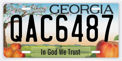 GA license plate QAC6487