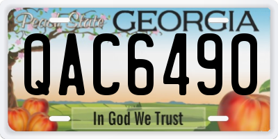 GA license plate QAC6490