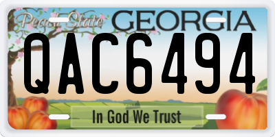 GA license plate QAC6494