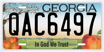 GA license plate QAC6497