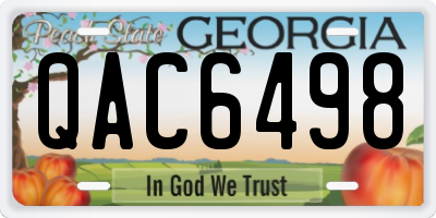 GA license plate QAC6498