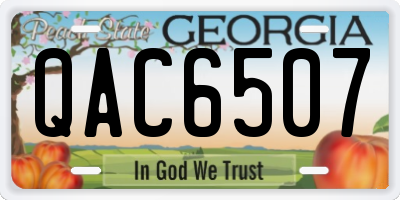 GA license plate QAC6507
