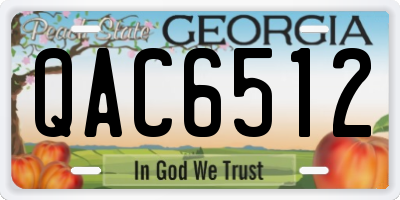GA license plate QAC6512