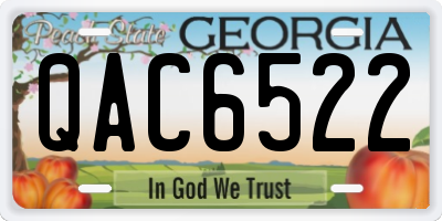 GA license plate QAC6522