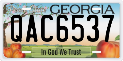 GA license plate QAC6537
