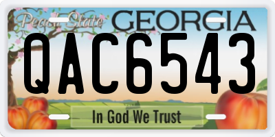 GA license plate QAC6543