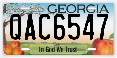 GA license plate QAC6547