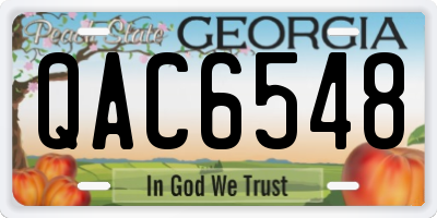 GA license plate QAC6548