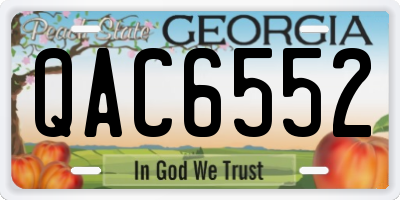 GA license plate QAC6552