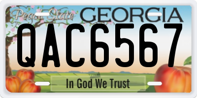 GA license plate QAC6567