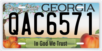 GA license plate QAC6571