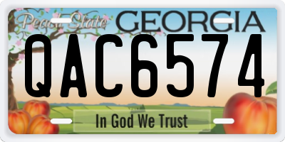 GA license plate QAC6574